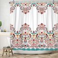 thumbnail image 3 of SUNOLIFE Boho Shower Curtain,Bohemian Bathroom Curtains White Fabric Bath Curtain for Home Decor 72x72 in, 3 of 5