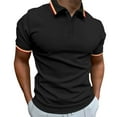 thumbnail image 2 of hoksml Man Golf Polos Shirt Solid Color Collared Athletic Short Sleeve Summer Fashion Leisure Versatile Button Flip Collar Comfortable Breathable Top Elastic Cuffs, 2 of 7