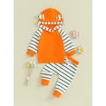 thumbnail image 2 of Liacowi Baby Girls 2PCS Outfits Sets Infant Girls Long Sleeve Contrast Color Hoodie Tops Striped Pants Sets Newborn Girl Fall Clothes 0-24 Months, 2 of 9
