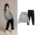 thumbnail image 4 of Kids Boys Girls Sweatsuit Set,2 Piece Long Sleeve Grey Hooded Sweatsuits Pullover and Sweatpants Fall Clothes Boys Girls Jogger Set 3-4 Years Cute&nbsp;Boys Girls&nbsp;Clothing, 4 of 7