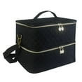 thumbnail image 2 of Bolsa de almacenamiento de de uñas de doble capa , estuche organizador de secador de uñas negro, bolsillos para cosméticos, aceite Macarena Almacenamiento de esmalte de uñas, 2 of 7