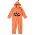 thumbnail image 5 of Kids Halloween Onesie Pumpkin Cosplay Costume for Boy Girl Soft Fleece Plush Flannel Jumpsuits Zip Up Hoodies Casual Party Outfits Funny One Piece with Pockets Orange 9 8-9 Years, 5 of 7