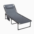 thumbnail image 5 of MRUAKA Outdoor Folding Chaise Lounge Chair , Heavy-Duty Portable Sun Lounger with 4 Adjustable Positions & Removable Pillow,  Patio Beach Chair for Backyard, Poolside, Camping, Light Grey, 5 of 9