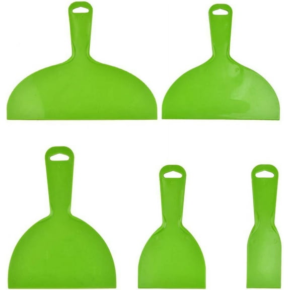 5 Pcs Plastic Paint Scrapers Set Flexible Plastic Putty Cutters Versatile Scraper Tool Set for Wall Painting, Wallpaper, Car Putty, Patching, Decals (2 4 6 8 10 inch)