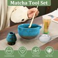 thumbnail image 4 of YSTIANN Premium 5-Piece Matcha Kit: Traditional Bamboo Whisk, Ceramic Bowl, Sifter & Stand – Complete Set for Authentic Japanese Tea – Perfect Gift for Newcomers & Connoisseurs(Brownish Blue), 4 of 7