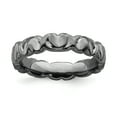 thumbnail image 1 of 925 Sterling Silver Black Heart Stackable Ring Love Fancy/, 1 of 8