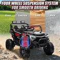 thumbnail image 6 of 24V Kids Electric Ride on Cars Toy, 400W Power Ride on UTV Toy With Remote Control, Music, Bluetooth, Four Wheel Suspension, LED Lights, Portable Handle, Electric Car for Boys Girls 3+, 6 of 8