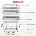 thumbnail image 3 of EVGTTI Chafing Dish Buffet Set, 8Qt 10 Pack Stainless Steel Rectangular Catering Warmer Set with Water Pan for Parties, Events, Wedding, Camping, Dinner, 3 of 8