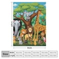 thumbnail image 4 of JEUXUS Jungle Animal Throw Blanket, Cozy Flannel Animal Blanket for Kids, Soft Jungle Blanket with Giraffe Elephant Lion Print, Fuzzy Safari Zoo Blankets for Teen Child Girl Boy Gift Sofa, 4 of 6