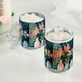 thumbnail image 2 of Yayeee 2 Pack Qtip Holder Bathroom Cotton Swab Canister with Lid Clear Dispenser Set, Pink Flowers, 2 of 6
