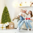 thumbnail image 2 of Gymax 5FT Pre-Lit Christmas Tree Hinged Artificial Tree w/ Metal Stand LED Lights, 2 of 10