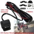thumbnail image 2 of Universal 3 Meter Quad UTV ATV Winch Rocker Switch Handlebar Control for WARN, 2 of 5