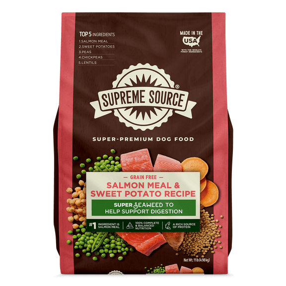 Supreme Source Grain-Free Salmon Meal & Sweet Potato Recipe Dry Dog Food, 11lb Bag