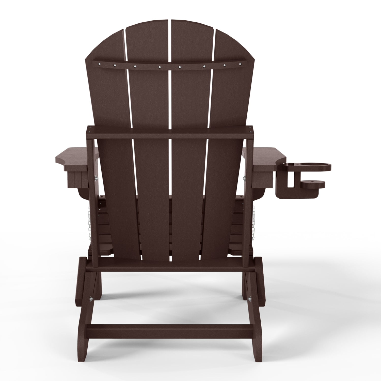 WestinTrends Malibu Folding Adjustable Adirondack Chair with Retractable Ottoman and Cup Holder, Dark Brown