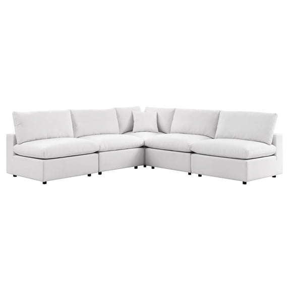 Modular Lounge Sectional Deep Sofa Set, White, Fabric, Modern Contemporary, Outdoor Patio Balcony Cafe Bistro Garden Furniture Hotel Hospitality