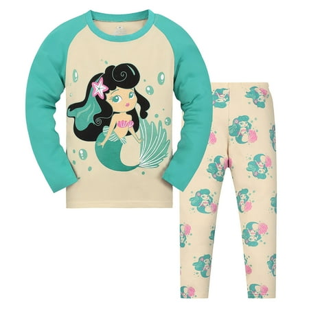 

QBGSAY Little Child Outfits Sets Toddler Kids Baby Boys Girls Pajamas Cartoon Casual Cute Print Long Sleeve Top Trousers Kids Sweatsuit Set