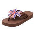 thumbnail image 5 of Rokment 4th of July America Flag Yoga Mat Chunky Flip Flops for Women Lightweight Casual Arch Support Slip on Thongs Comfortable Walking Flat Summer Slippers Sandals Brown Size 9.5, 5 of 5