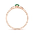 thumbnail image 2 of ANGARA Natural Solitaire Emerald Bypass Promise Ring with Diamond Accents in 14K Rose Gold for Women (Size-4mm) | May Birthstone, Birthday, Anniversary, Jewelry Gift for Women | Natural Emerald Ring, 2 of 9