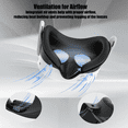 thumbnail image 3 of 3-in-1 Face Interface Bracket Compatible With Meta Quest 3S with PU Foam Cushion & Silicone Nose Pad Set for VR Headset Accessories-Black, 3 of 6
