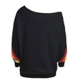thumbnail image 4 of Womens Oversized Sweatshirt Long Sleeve Off The Shoulder Sweatshirts Pullover Casual Loose Rainbow Print Comfy Fall Outfits, 4 of 5