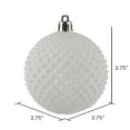 thumbnail image 6 of Vickerman 2.75" White Durian Glitter Ball Ornament, 12 per Bag, 6 of 6