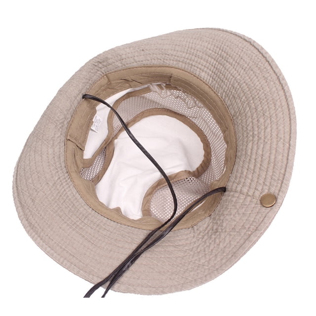 Sombrero para actividades al aire libre, sombrero de pescador, sombrero de malla de algodón con protección UV, sombrero para el sol y la playa (caqui)