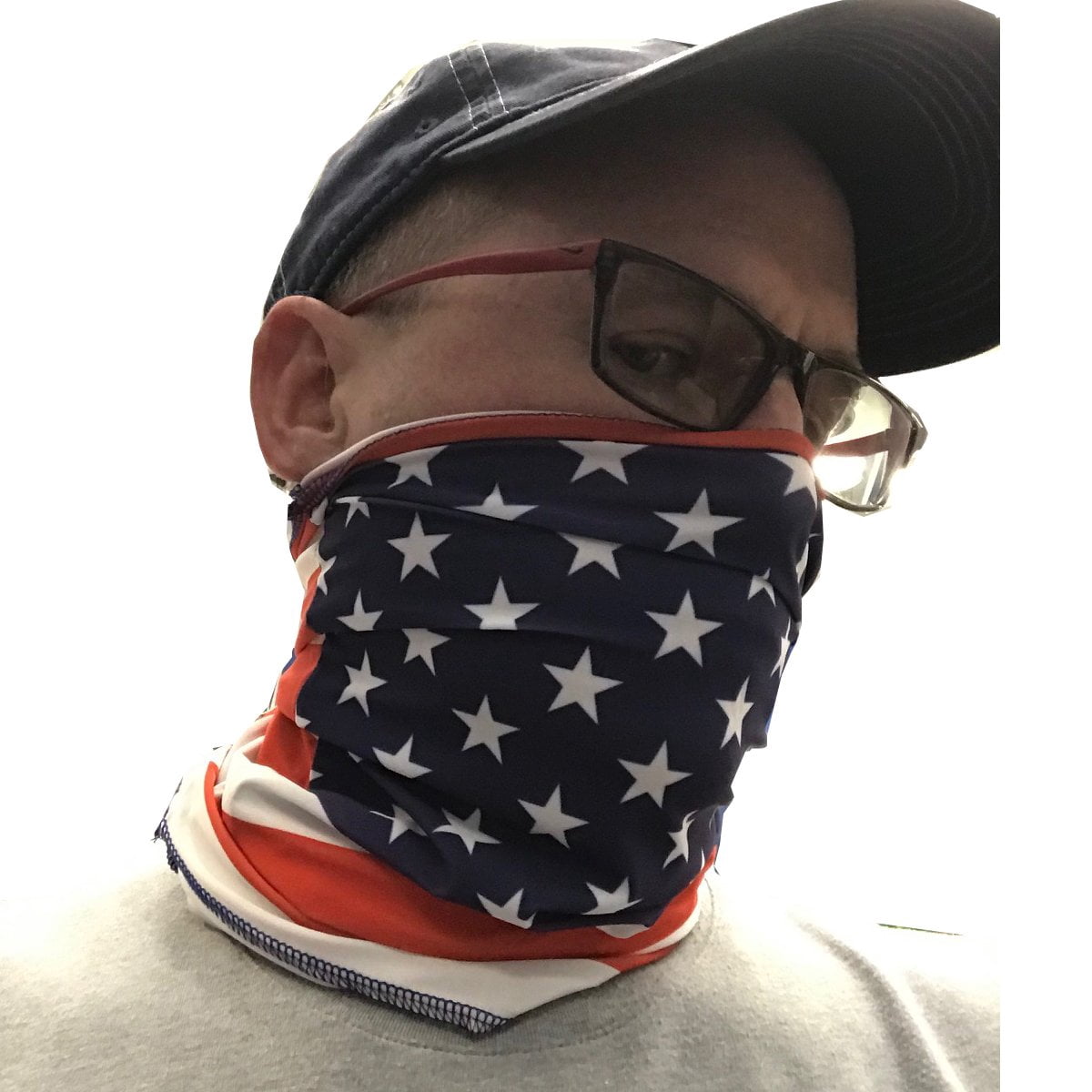Bandana Face Cover Elastic Microfiber Headband - USA Flag