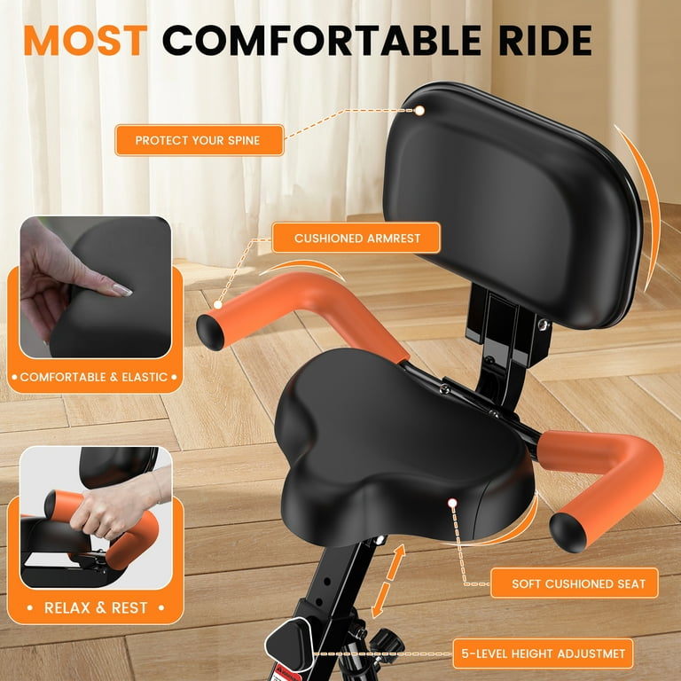POBOO Exercise Bike with 14 Levels Magnetic Resistance Foldable