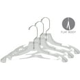 thumbnail image 3 of Clear Plastic Kids Top Hanger- Flat 14" Top Hangers with Notches and Chrome Swivel Hook, 100ct, 3 of 4