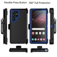 thumbnail image 3 of For Samsung Galaxy S23 Ultra Case,Takfox Holster Phone Case with Built-in Screen Protector Swivel Belt Clip [3 Layers] Heavy Duty Full Body Protection Shockproof Kickstand Cover- Black/Blue, 3 of 10