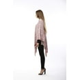 thumbnail image 2 of Women's Soft Chenille Plaid Fall Colors Cape Shawl Poncho with Fringe Pink, 2 of 4