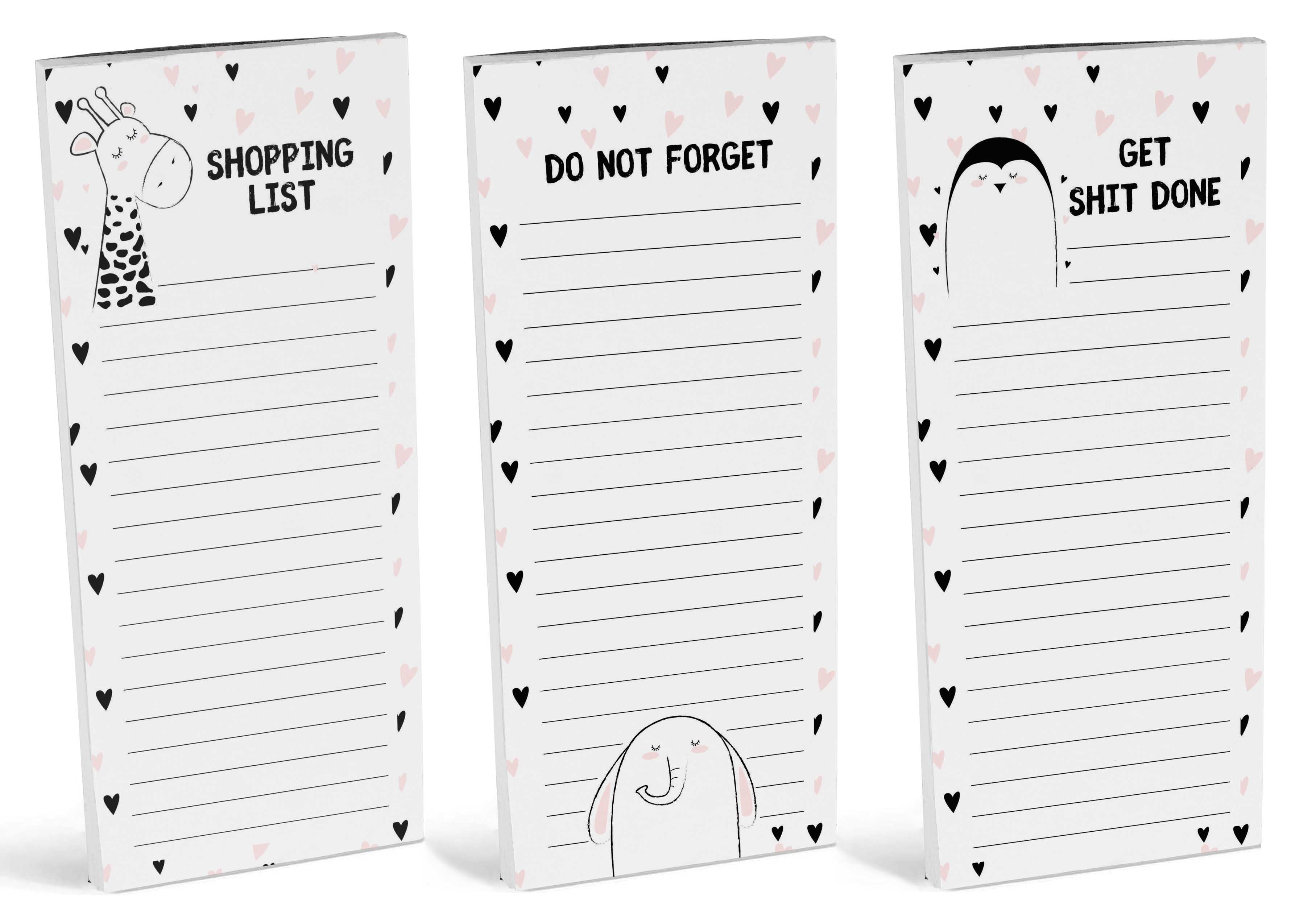 Inkdotpot Pack of 3 Magnetic Fridge To-Do List Notepads- Magnetic Memo Pads For Refrigerator-(50 Sheets Each)-SL