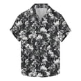 thumbnail image 1 of Camisas de Verano de los Hombres Impresión Floral de Manga Corta Camisa de Solapa de Poliéster, Camisa Casual para Compras de Ocio Y Vacaciones, 1 of 5