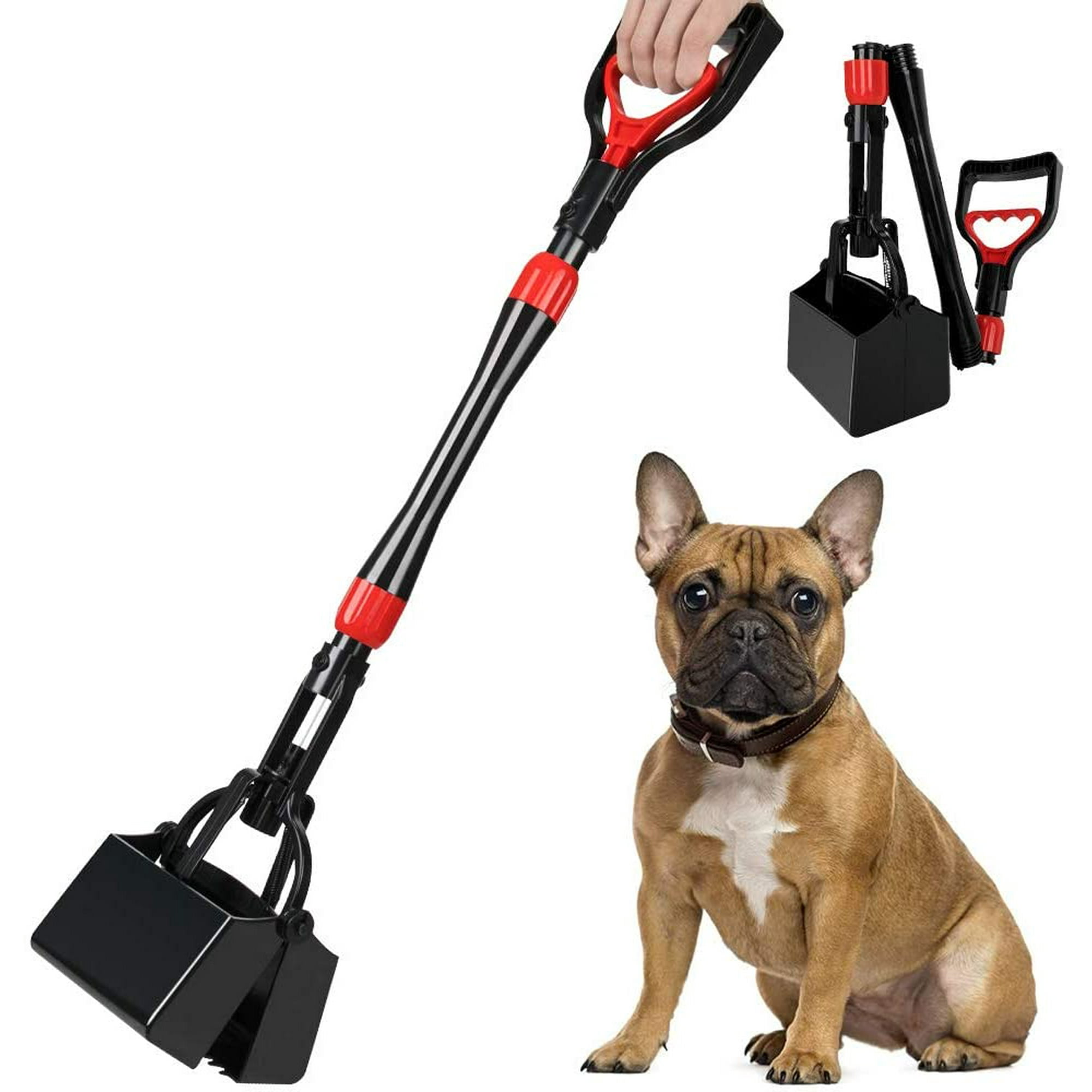 Dog Pooper Scooper 32 Long Handle Foldable Pet Pooper Scooper Flat Bottom Medium Large Dog Portable Poop Waste Rake Non Stick Durable Spring for Grass Gravel Yards or Patio Pick Up Walmart