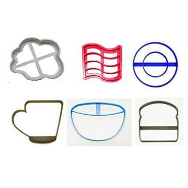 BREAKFAST FOOD MORNING AM BRUNCH SET OF 6 SPECIAL OCCASION COOKIE CUTTERS BAKING TOOL 3D PRINTED MADE IN USA PR1485