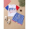 thumbnail image 2 of Coduop Infant Baby Independence Day Outfit Short Sleeve T-Shirt and Shorts 2Pcs Set for 4th of July, 2 of 8