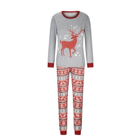 

Mrat Family Matching Wear Outfits Family Plaid Printed Pjs Women Long Sleeve Printed Housewear Pajama Suit Top+Pants Suit (Mom) Parent-Child Outfit Family Pajamas Sets Plaid