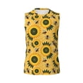 thumbnail image 6 of Lsque Bees and Sunflowers Print Men's Cotton Blend Sleeveless Muscle Shirts (S-3XL)- Moisture Wicking, Odor Protection, UPF 30+,Large, 6 of 8