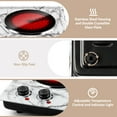 thumbnail image 3 of CUSIMAX 1800W Induction Cooktop,Portable Electric Hot Plate,Double Burner,Infrared Glass Cooktop, Fits All Cookware,Marble White, 3 of 7