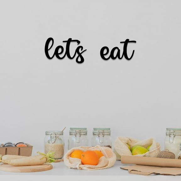 Craftnamesign Let's Eat Metal Wall Art, Dining Room Wall Hanging Decor