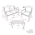 thumbnail image 2 of CorLiving Everett 4-Piece Weather Resistant Steel Frame Outdoor Conversation Set with Mesh Seats, Chairs, Loveseat, and Coffee Table, Red, 2 of 9