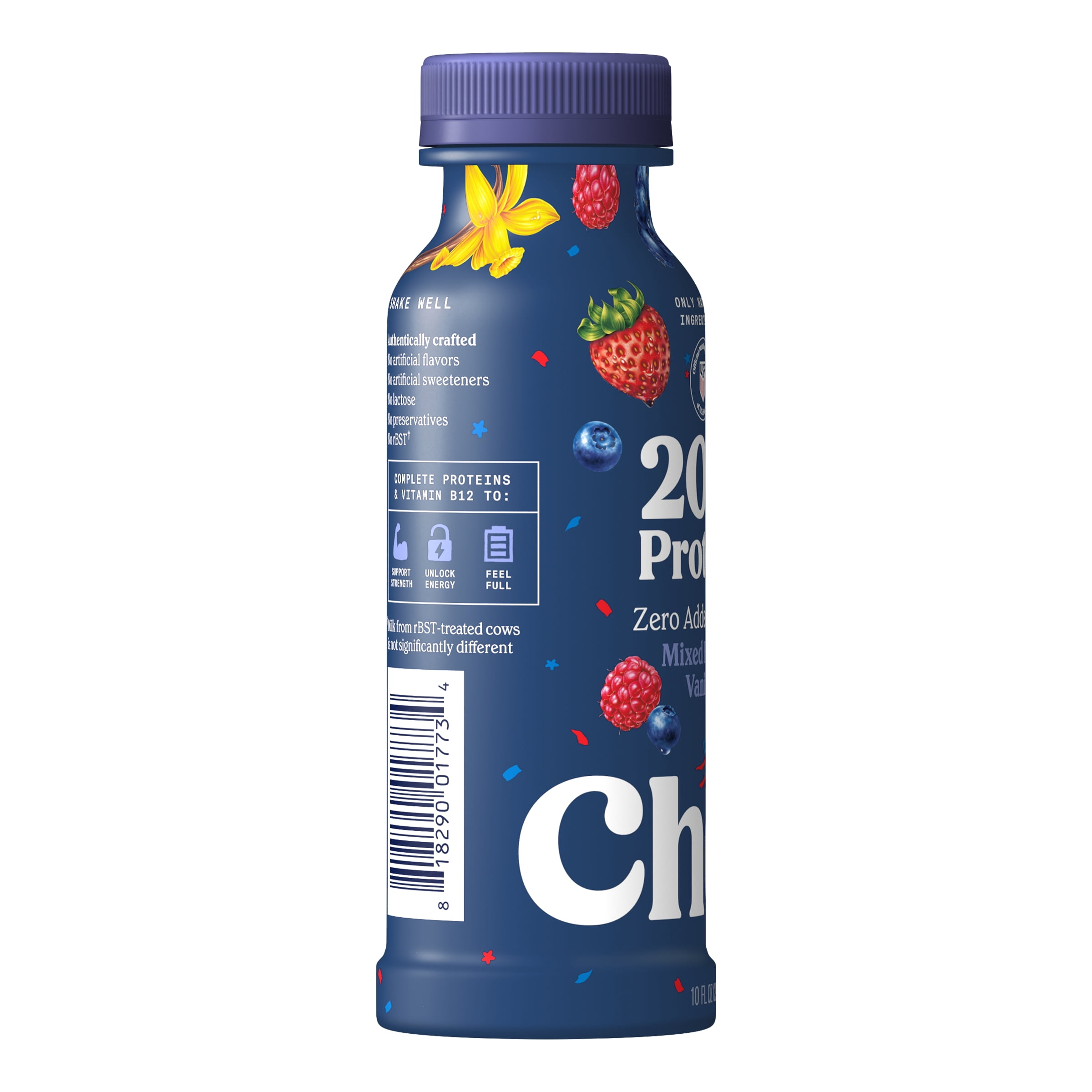 Chobani 20G Protein Low-Fat Greek Yogurt Drink Mixed Berry Vanilla 10 fl oz Bottle