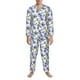 thumbnail image 3 of Balery Blue Flax Flowers Pijama para Hombre de Dos Piezas con Manga Larga, Conjunto de Dormir y Descanso Suave con Bolsillos-Medium, 3 of 7