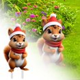thumbnail image 2 of Leojiow Christmas Cute Cartoon Squirrel Ground Stake Insert Art Garden Decoration Colorful Christmas Outdoor Decoration For Yard For Christmas N 30Cm A, 2 of 6