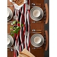 thumbnail image 5 of Red Stripe Table Runner Grey Moire Ombre Geometric Modern Abstract Tablerunners 13 x 90 Inch, Table Decorations Tabletop Scarf for Summer Gathering Holiday Farmhouse Kitchen Dining Decor, 5 of 6
