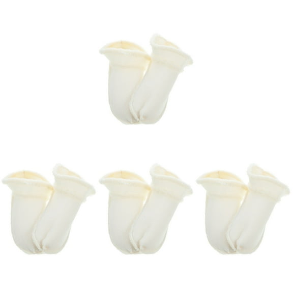 PartyKindom Fuzzy Insoles White Plush Thickened for Home Winter Warm 4Pairs