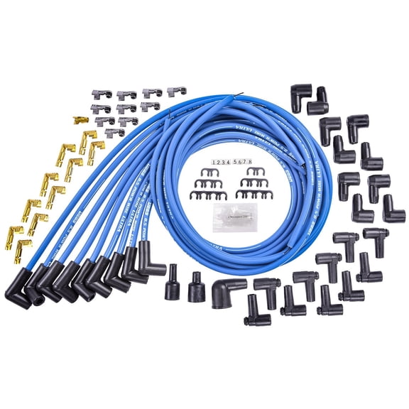 JEGS 8.5mm Blue Ultra Pow'r Wires for Small and Big Block Chevy Over Valve Covers or Under Headers