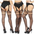 thumbnail image 2 of DPTALR Pantalon pour Femmes Leggings en Dentelle Grande Taille Bas Résille Bas en Filet, 2 of 3