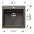 thumbnail image 2 of Blanco 443232 21 in. Liven Silgranti Single Bowl Dual Mount Kitchen Sink - Volcano Gray, 2 of 7