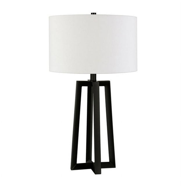 Henn&Hart 14" Blackened Bronze Metal/Fabric Table Lamp
